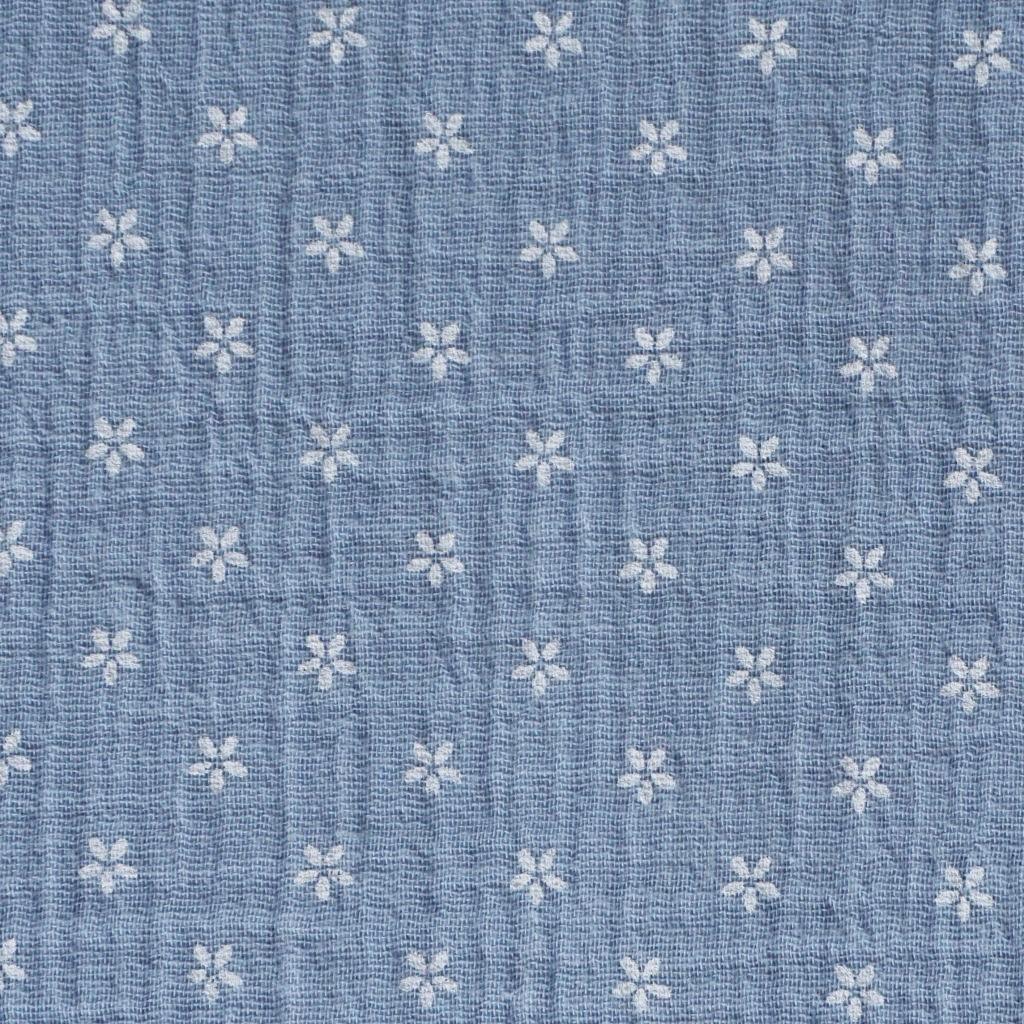 Musselin Double Gauze Blüte hellblau